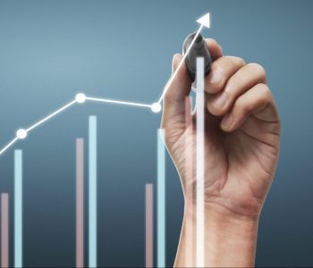 Hand drawing a chart, graph stock of growth